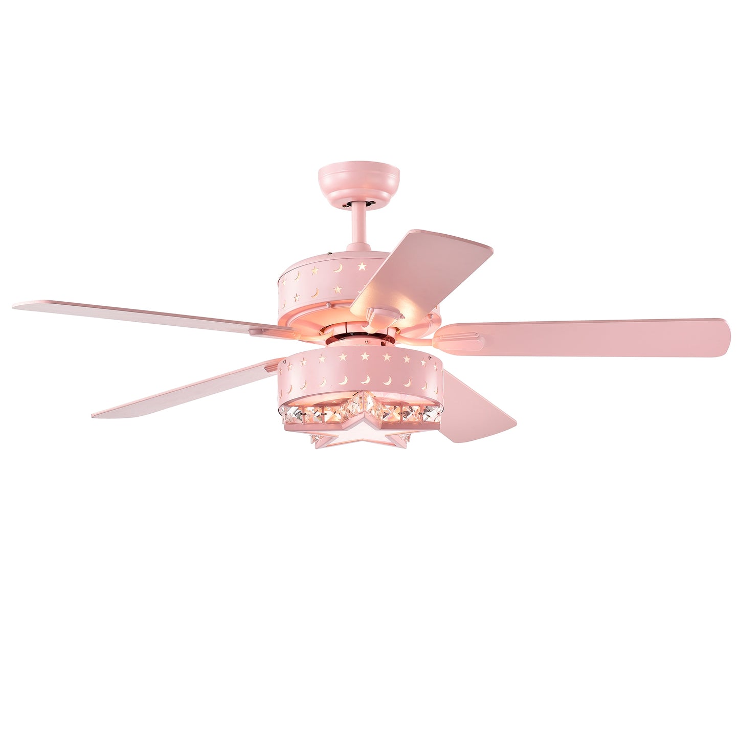 Home Accessories Inc 52-in Pink with Plywood Blades Ceiling Fan With Light 5 -Blade