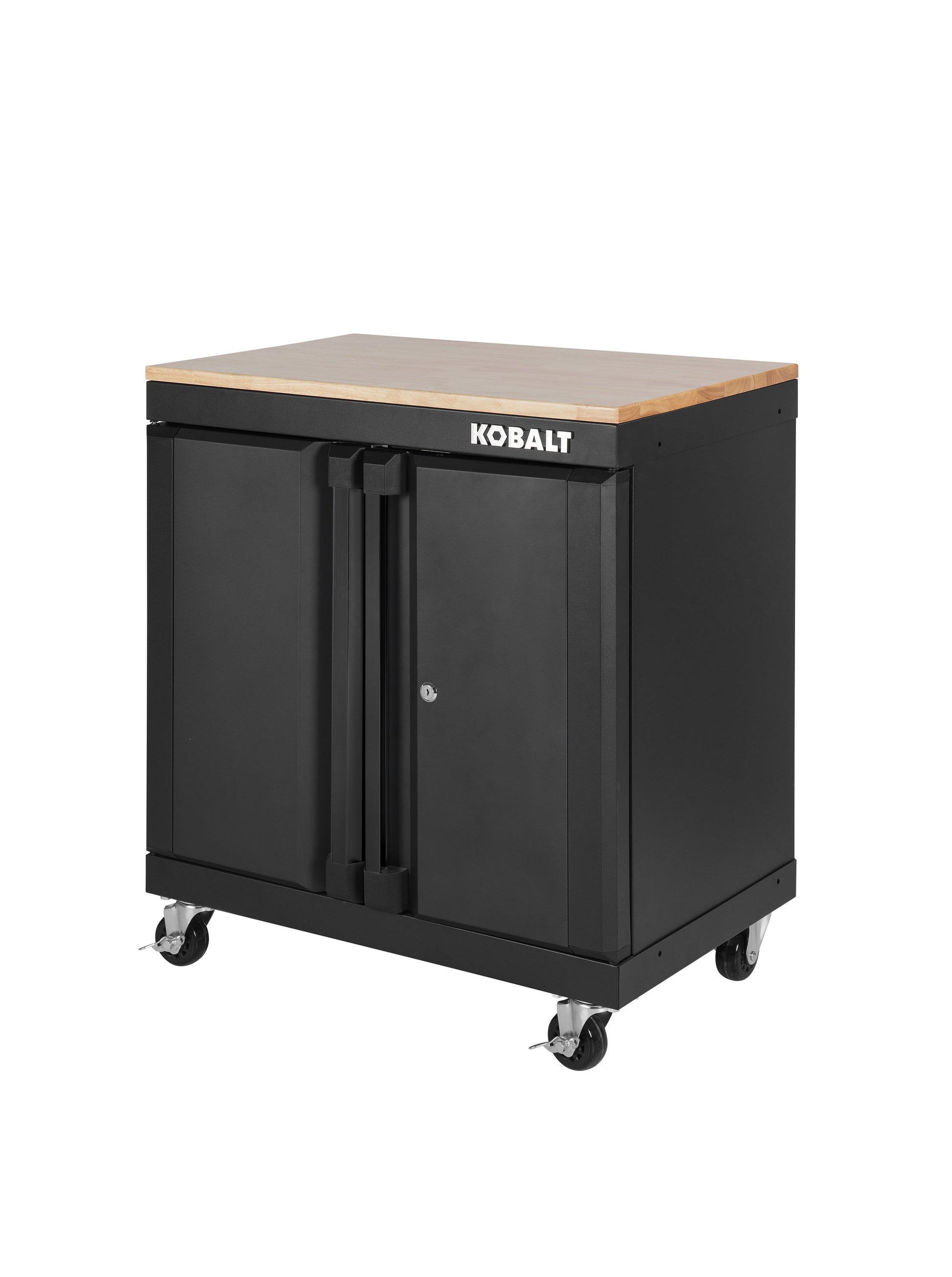 Kobalt 28-in W x 32.8-in H x 18.5-in D Freestanding Steel Garage Cabinet in Black