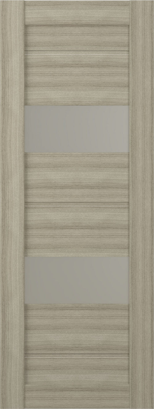Belldinni Vita 30-in x 80-in Shambor Horizontal plank Frosted glass Textured Solid core Prefinished Pine Wood Slab Door