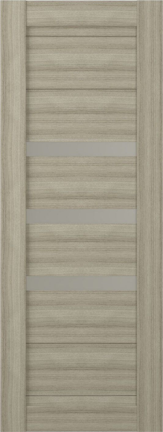Belldinni Dora 30-in x 80-in Shambor Horizontal plank Frosted glass Textured Solid core Prefinished Pine Wood Slab Door