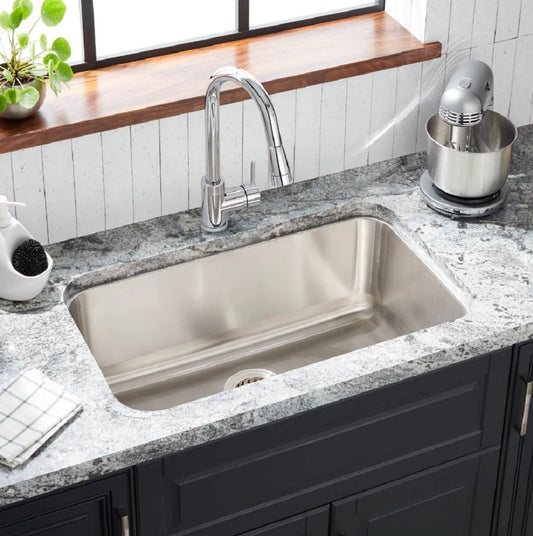 Signature Hardware Calverton Undermount 29.75-in x 18-in Stainless steel Single bowl Kitchen Sink