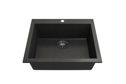 BOCCHI Campino Drop-in or undermount 24-in x 20-in Granite Single bowl Kitchen Sink
