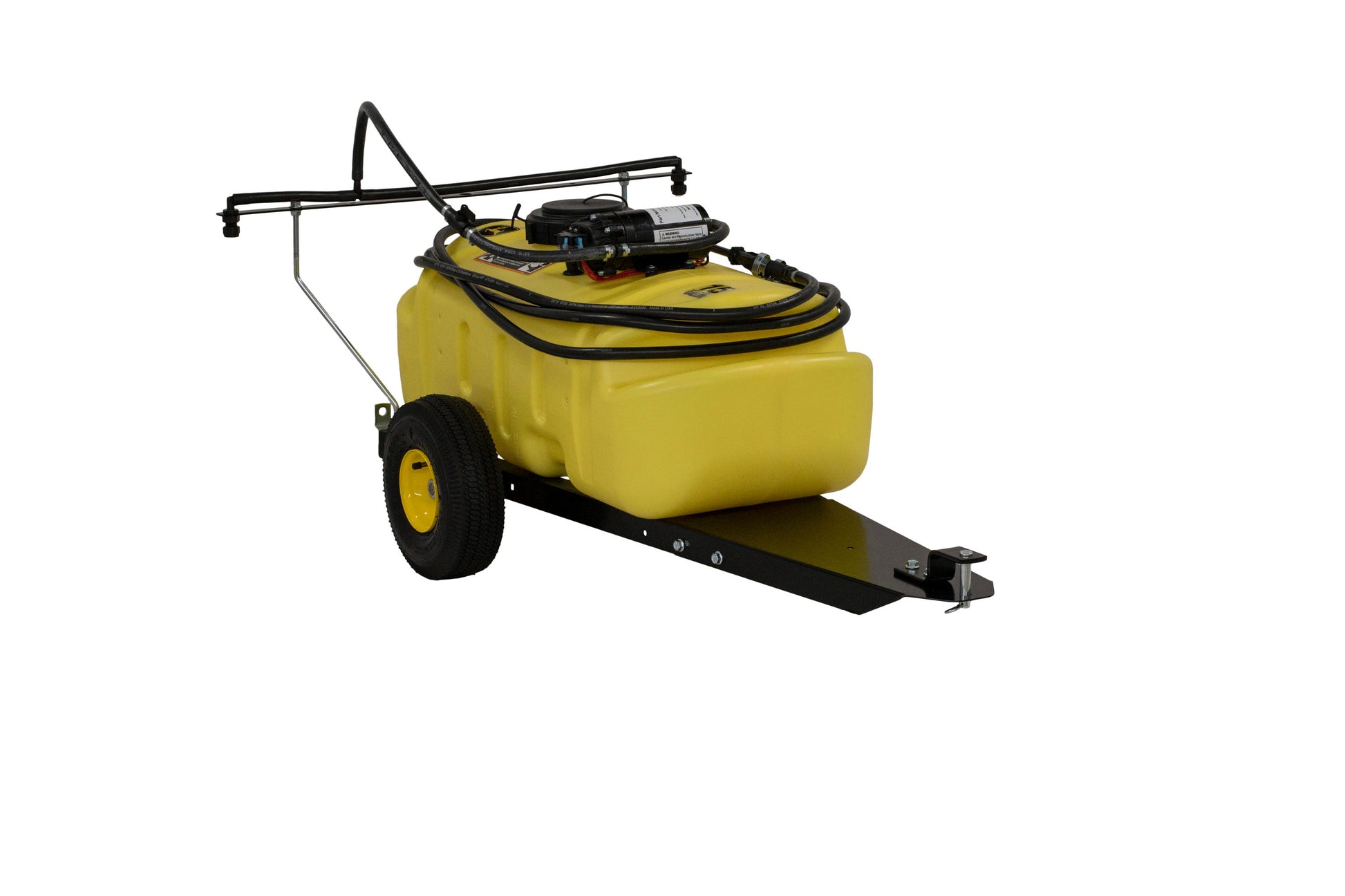 John Deere 15-Gallon 12-volt Battery Operated Plastic Pull-behind Sprayer with Adjustable Spray Pattern Battery Not Included Charger Not Included