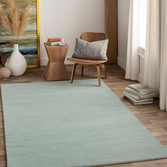 Livabliss Mystique 3 x 5 (ft) Loomed Wool Sage Rectangular Indoor Solid Spot Clean Only Pet Friendly Area rug
