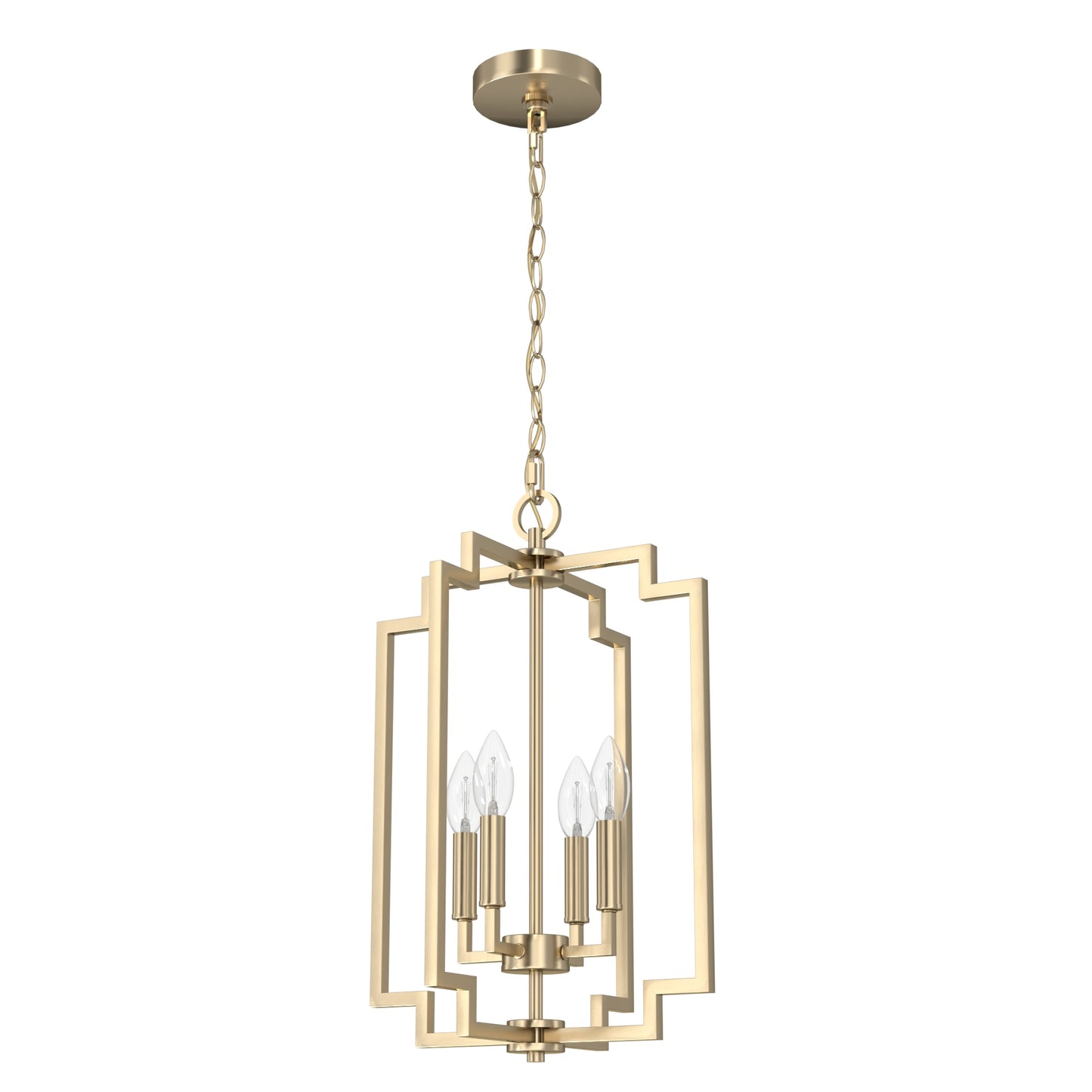 Hunter Zoanne 4 -Light Alturas Gold Modern/contemporary Glass Geometric Medium Indoor Hanging Kitchen Island Light