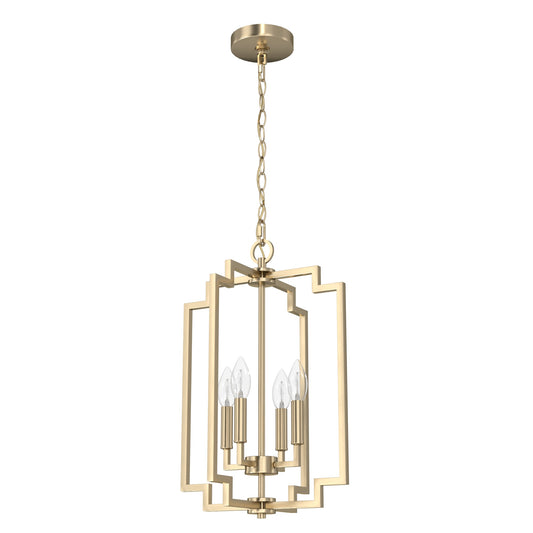 Hunter Zoanne 4 -Light Alturas Gold Modern/contemporary Glass Geometric Medium Indoor Hanging Kitchen Island Light