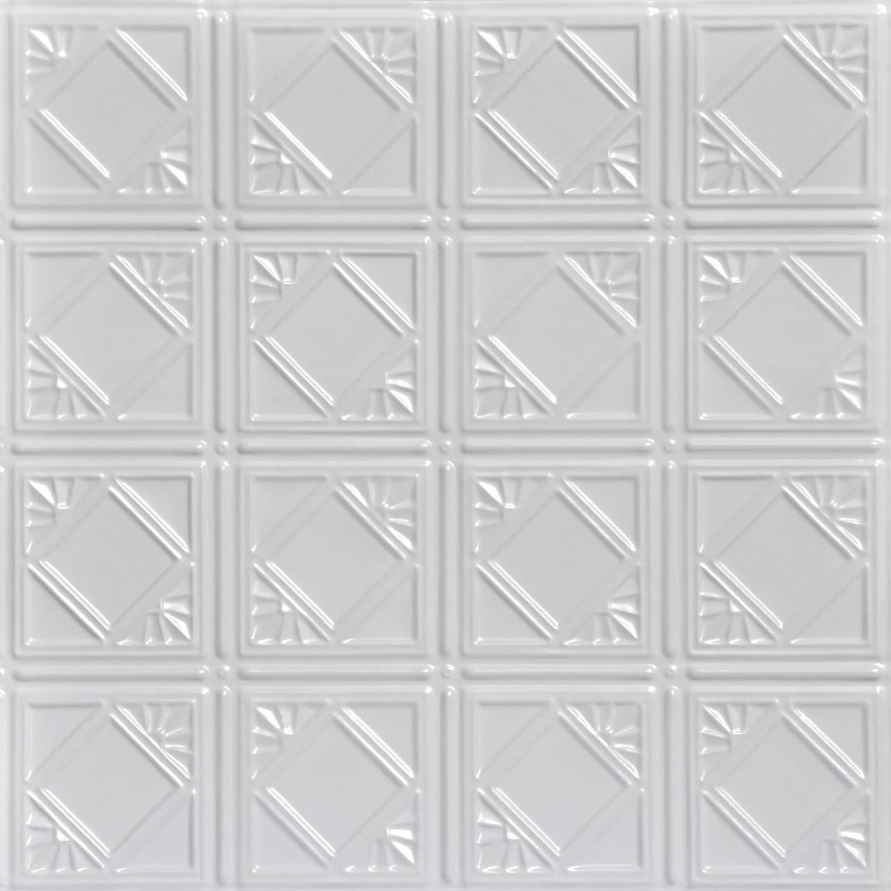 From Plain to Beautiful in Hours 2-ft x 2-ft Carnivale White Steel Surface-mount Ceiling Tile ( 12 -Pack, 48-sq ft / Case )