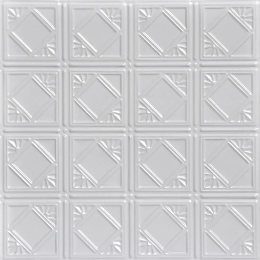 From Plain to Beautiful in Hours 2-ft x 2-ft Carnivale White Steel Surface-mount Ceiling Tile ( 12 -Pack, 48-sq ft / Case )