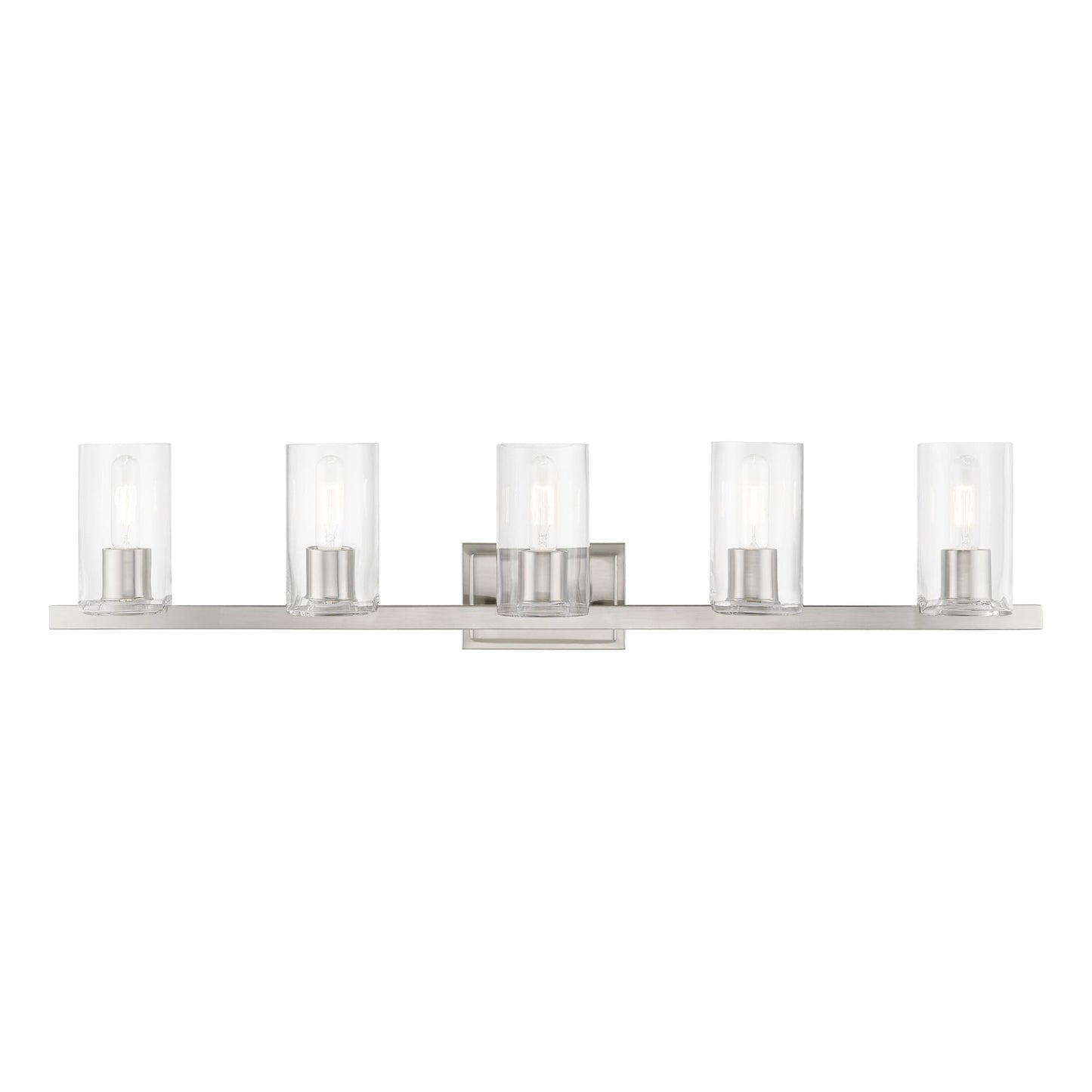 Livex Lighting Clarion 42-in 5 Light Brushed Nickel Modern/contemporary Bathroom Vanity light