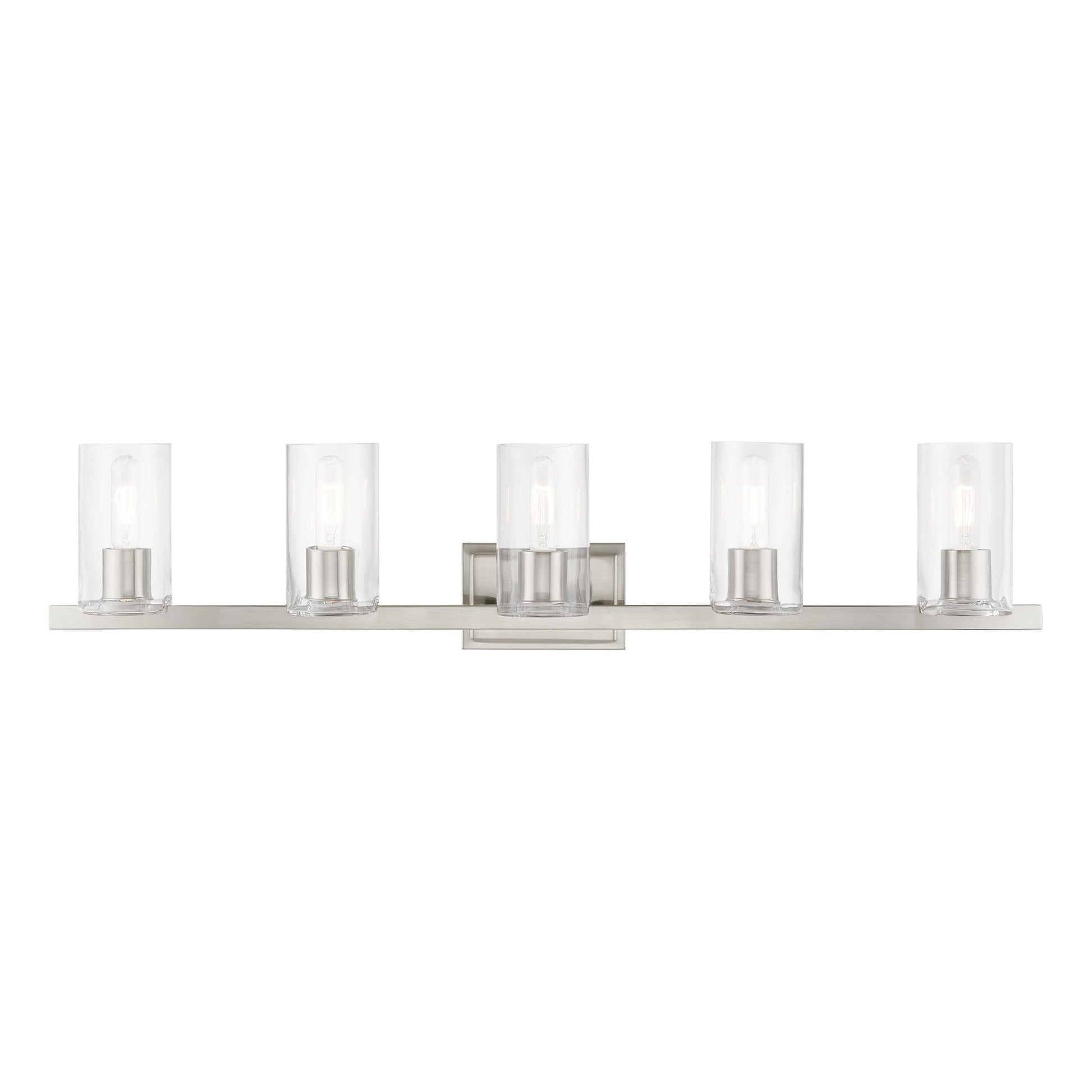 Livex Lighting Clarion 42-in 5 Light Brushed Nickel Modern/contemporary Bathroom Vanity light