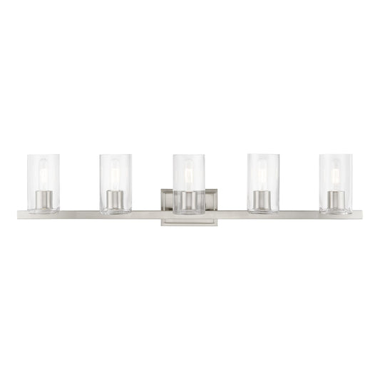 Livex Lighting Clarion 42-in 5 Light Brushed Nickel Modern/contemporary Bathroom Vanity light