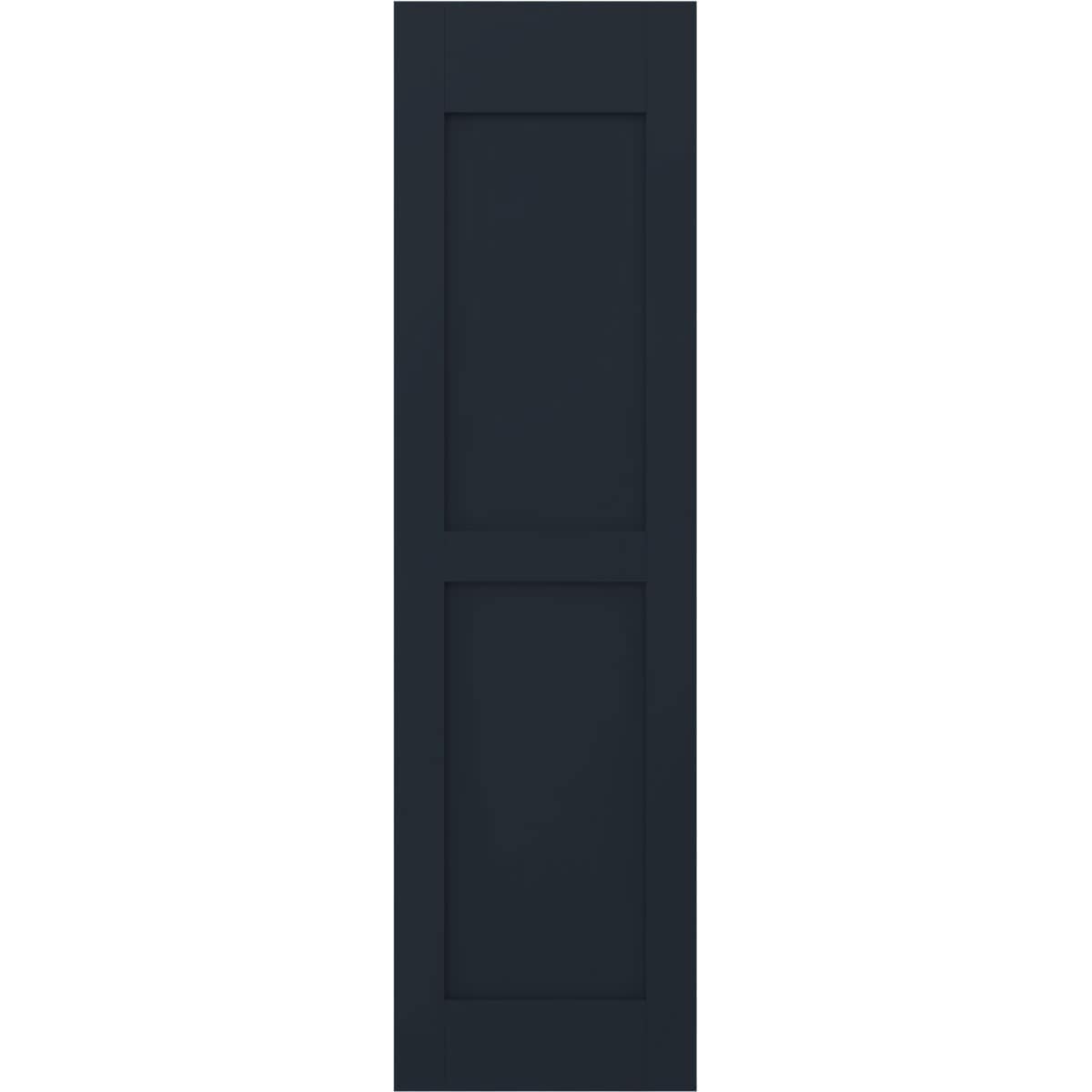 Ekena Millwork 18-in W x 77-in H Starless Night Blue Paintable/Stainable Flat panel Wood Exterior Shutters ( 2 -Pack )