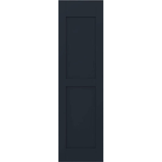 Ekena Millwork 15-in W x 53-in H Starless Night Blue Paintable/Stainable Flat panel Wood Exterior Shutters ( 2 -Pack )