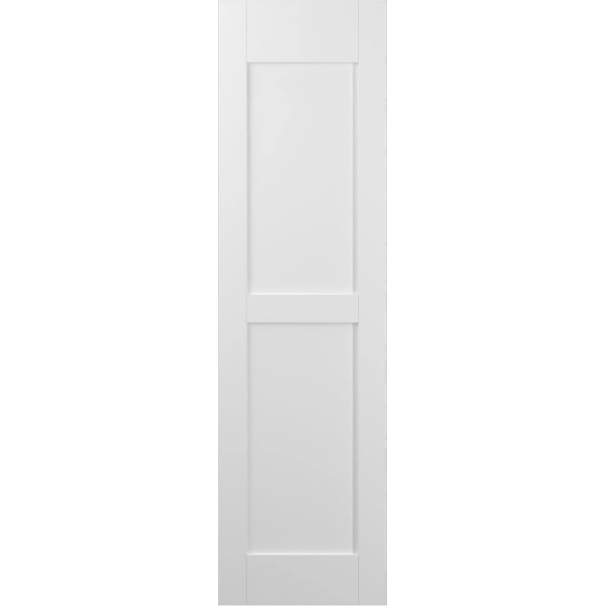 Ekena Millwork 12-in W x 64-in H White Paintable/Stainable Flat panel Wood Exterior Shutters ( 2 -Pack )