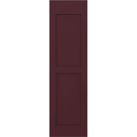 Ekena Millwork 12-in W x 69-in H Wine Red Paintable/Stainable Flat panel Wood Exterior Shutters ( 2 -Pack )