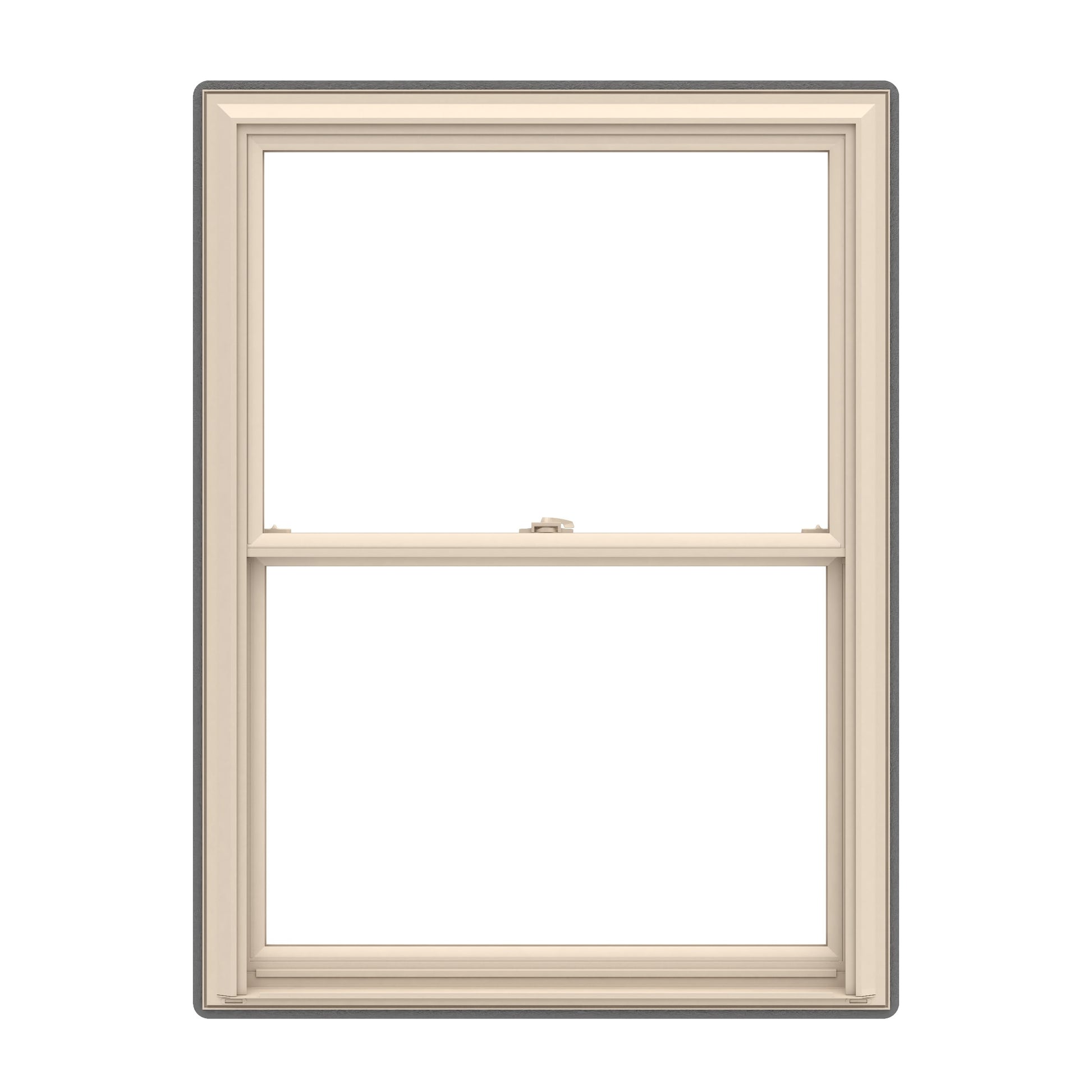 Pella 150 Series 27-1/2-in x 45-1/2-in Almond Exterior Almond Interior Vinyl Replacement Double Hung Window Low-E argon Double Pane Glass (Full Screen Included)