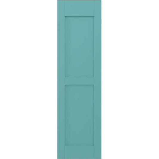 Ekena Millwork 18-in W x 41-in H Pure Turquoise Paintable/Stainable Flat panel Wood Exterior Shutters ( 2 -Pack )