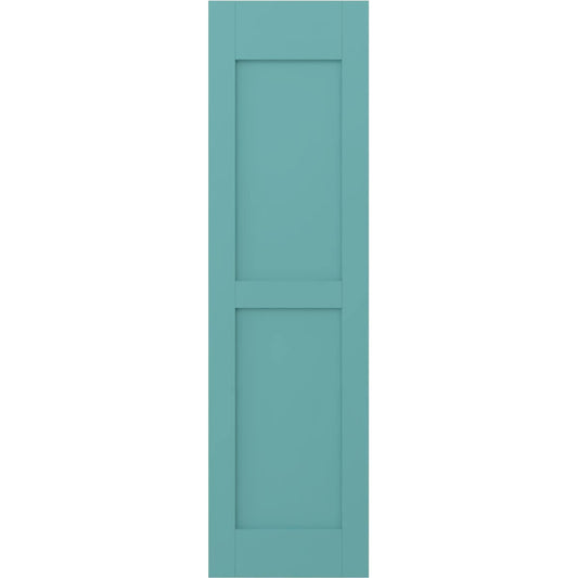 Ekena Millwork 15-in W x 78-in H Pure Turquoise Paintable/Stainable Flat panel Wood Exterior Shutters ( 2 -Pack )