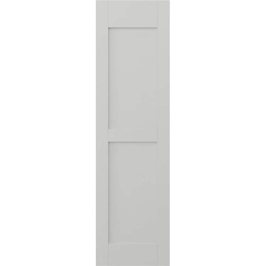 Ekena Millwork 15-in W x 65-in H Hailstorm Gray Paintable/Stainable Flat panel Wood Exterior Shutters ( 2 -Pack )