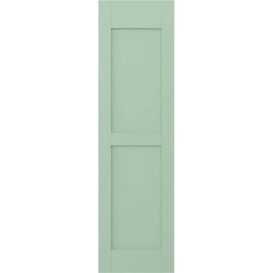 Ekena Millwork 18-in W x 36-in H Seaglass Paintable/Stainable Flat panel Wood Exterior Shutters ( 2 -Pack )
