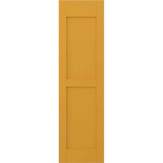 Ekena Millwork 15-in W x 64-in H Turmeric Paintable/Stainable Flat panel Wood Exterior Shutters ( 2 -Pack )