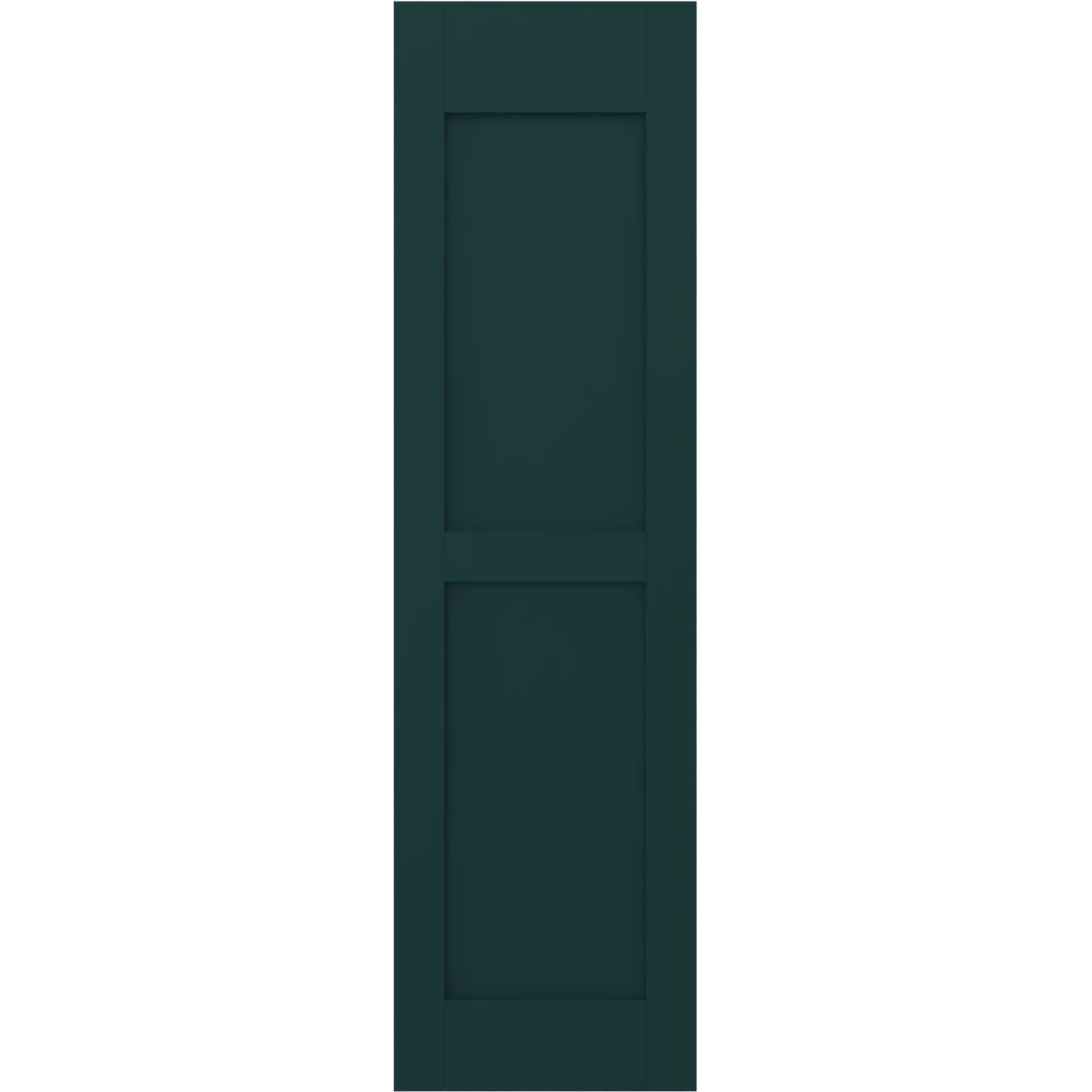 Ekena Millwork 18-in W x 66-in H Thermal Green Paintable/Stainable Flat panel Wood Exterior Shutters ( 2 -Pack )