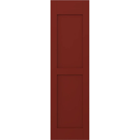 Ekena Millwork 15-in W x 46-in H Pepper Red Paintable/Stainable Flat panel Wood Exterior Shutters ( 2 -Pack )