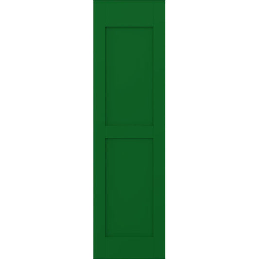 Ekena Millwork 12-in W x 70-in H Viridian Green Paintable/Stainable Flat panel Wood Exterior Shutters ( 2 -Pack )