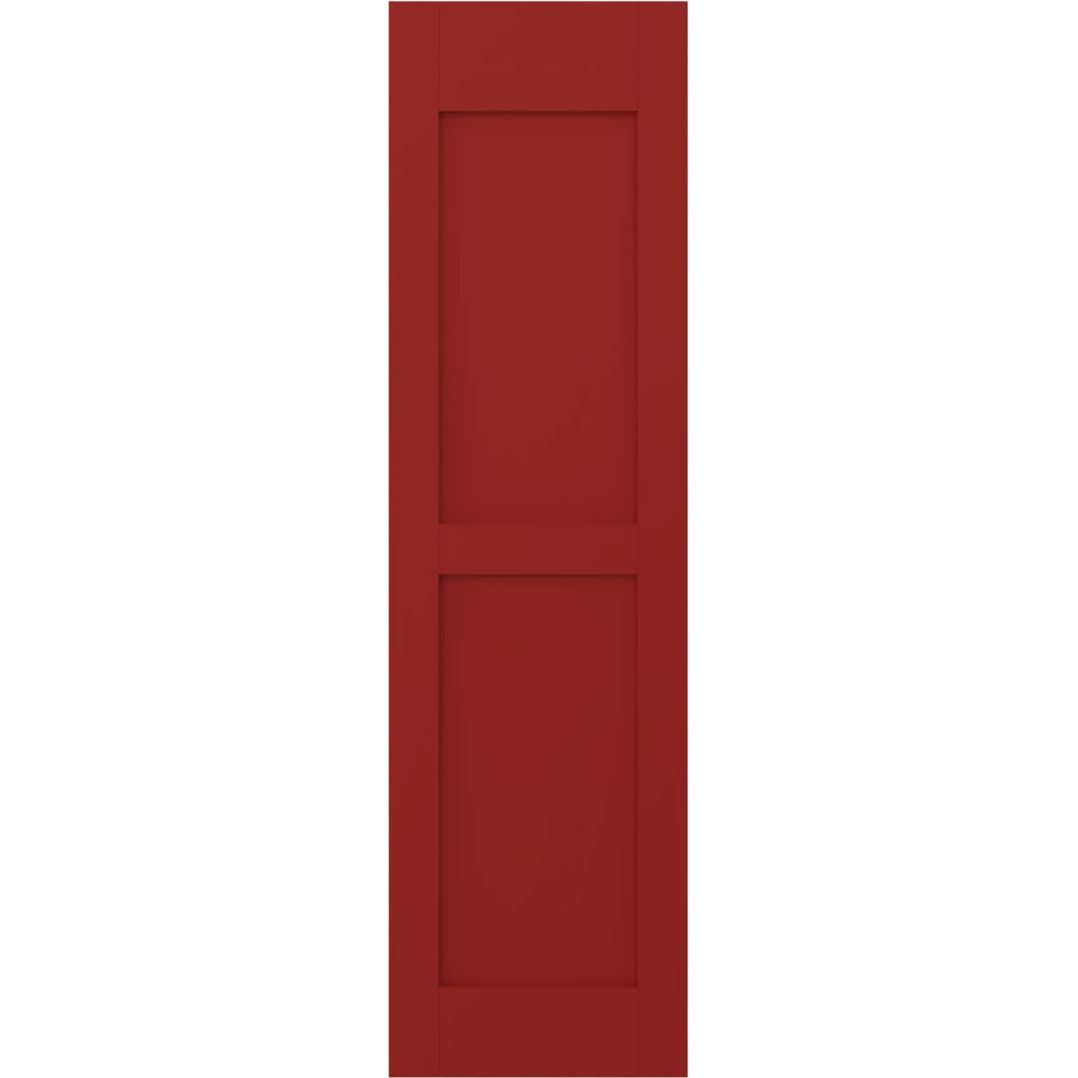 Ekena Millwork 18-in W x 68-in H Fire Red Paintable/Stainable Flat panel Wood Exterior Shutters ( 2 -Pack )