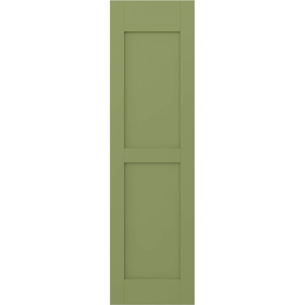 Ekena Millwork 18-in W x 59-in H Moss Green Paintable/Stainable Flat panel Wood Exterior Shutters ( 2 -Pack )