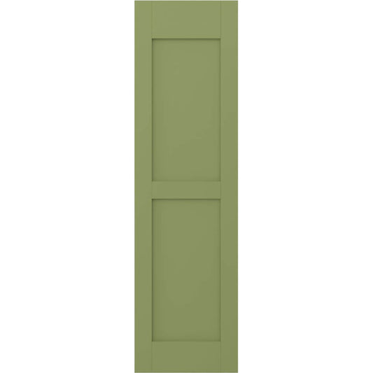 Ekena Millwork 15-in W x 71-in H Moss Green Paintable/Stainable Flat panel Wood Exterior Shutters ( 2 -Pack )