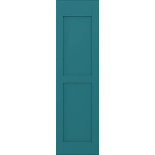 Ekena Millwork 12-in W x 38-in H Antigua Paintable/Stainable Flat panel Wood Exterior Shutters ( 2 -Pack )