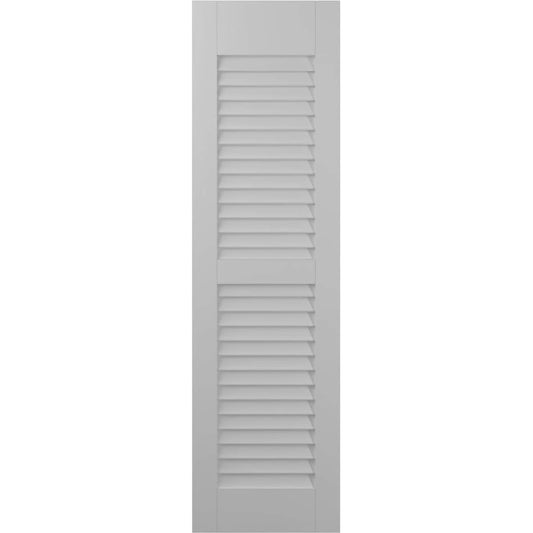 Ekena Millwork 18-in W x 70-in H Primed Paintable/Stainable Louvered Wood Exterior Shutters ( 2 -Pack )