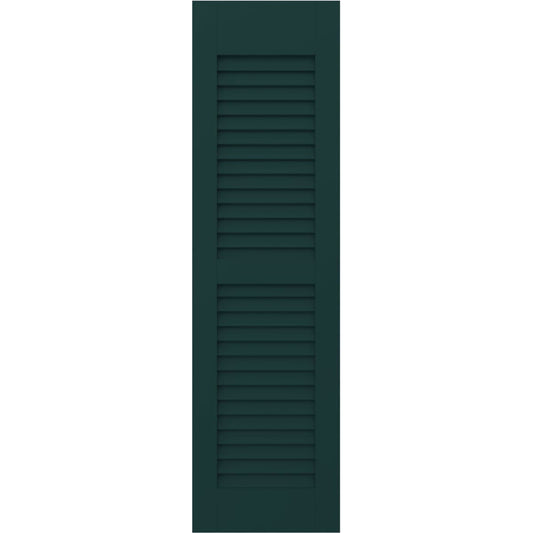Ekena Millwork 12-in W x 73-in H Thermal Green Paintable/Stainable Louvered Wood Exterior Shutters ( 2 -Pack )