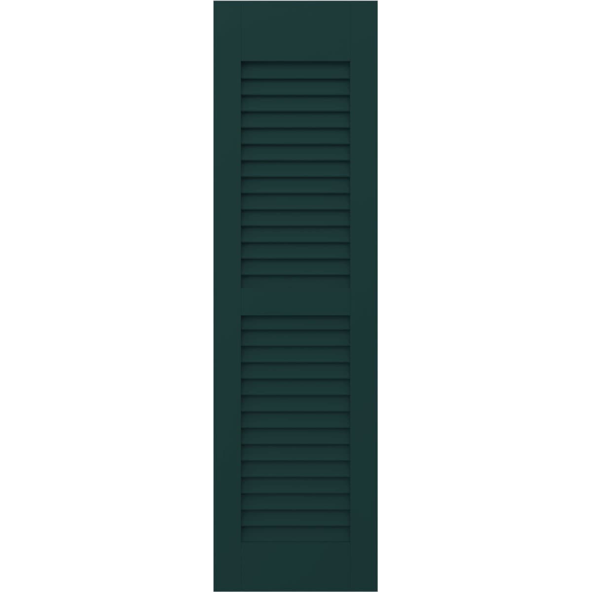 Ekena Millwork 12-in W x 79-in H Thermal Green Paintable/Stainable Louvered Wood Exterior Shutters ( 2 -Pack )