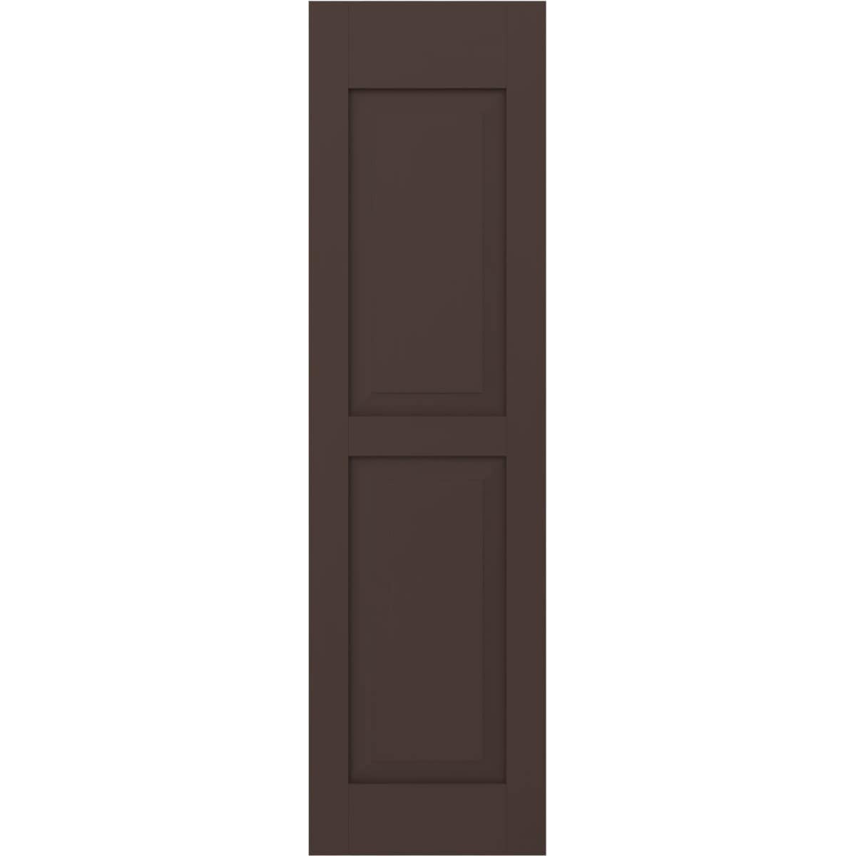 Ekena Millwork 18-in W x 56-in H Raisin Brown Raised panel Wood Exterior Shutters ( 2 -Pack )