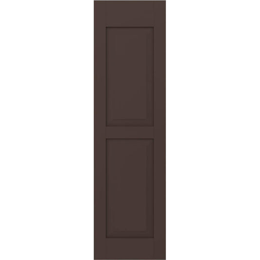 Ekena Millwork 12-in W x 57-in H Raisin Brown Raised panel Wood Exterior Shutters ( 2 -Pack )