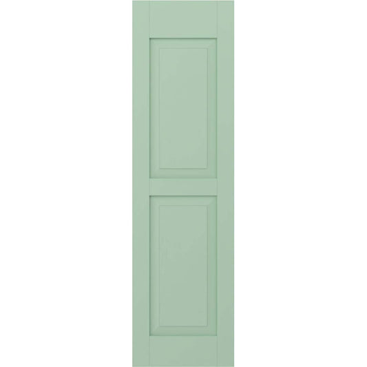 Ekena Millwork 12-in W x 65-in H Seaglass Raised panel Wood Exterior Shutters ( 2 -Pack )