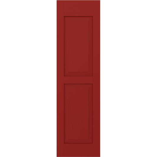 Ekena Millwork 18-in W x 65-in H Fire Red Raised panel Wood Exterior Shutters ( 2 -Pack )