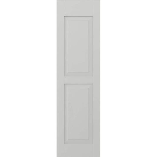 Ekena Millwork 15-in W x 68-in H Hailstorm Gray Raised panel Wood Exterior Shutters ( 2 -Pack )