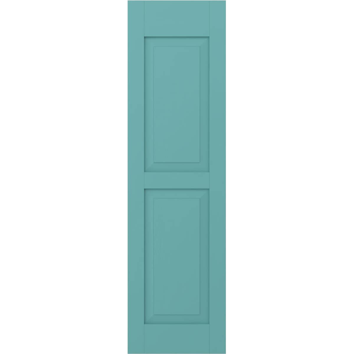 Ekena Millwork 18-in W x 69-in H Pure Turquoise Raised panel Wood Exterior Shutters ( 2 -Pack )