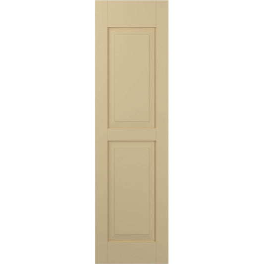 Ekena Millwork 18-in W x 42-in H Natural Twine Raised panel Wood Exterior Shutters ( 2 -Pack )