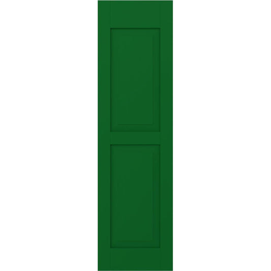 Ekena Millwork 18-in W x 57-in H Viridian Green Raised panel Wood Exterior Shutters ( 2 -Pack )