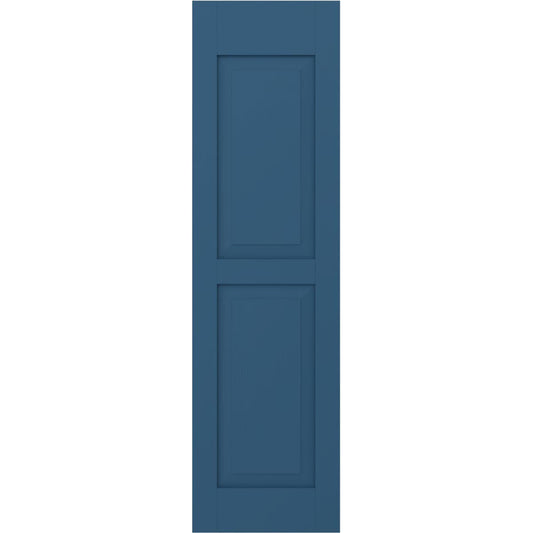 Ekena Millwork 18-in W x 69-in H Sojourn Blue Raised panel Wood Exterior Shutters ( 2 -Pack )