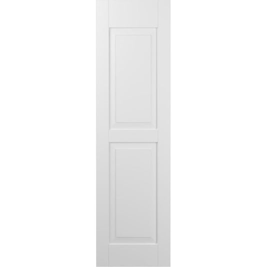 Ekena Millwork 18-in W x 60-in H White Paintable/Stainable Raised panel Wood Exterior Shutters ( 2 -Pack )
