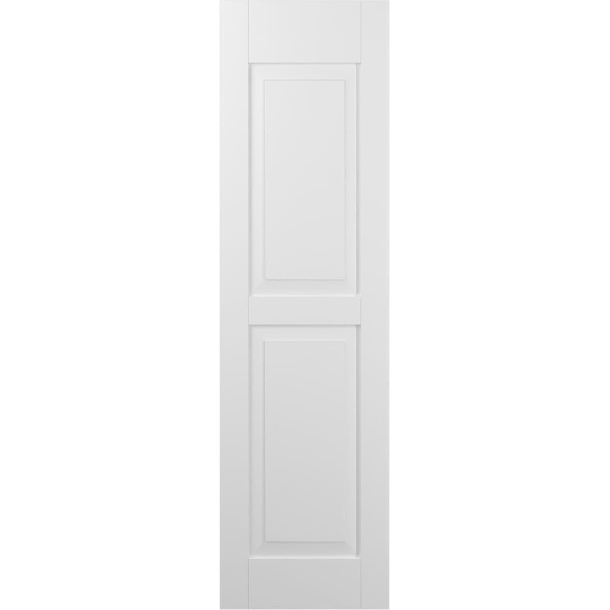 Ekena Millwork 15-in W x 36-in H White Paintable/Stainable Raised panel Wood Exterior Shutters ( 2 -Pack )