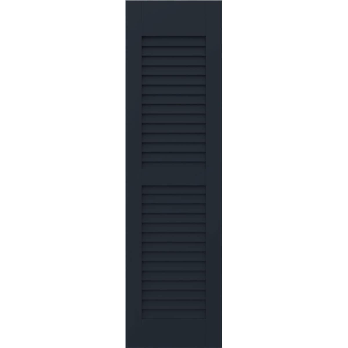 Ekena Millwork 18-in W x 78-in H Starless Night Blue Paintable/Stainable Louvered Wood Exterior Shutters ( 2 -Pack )