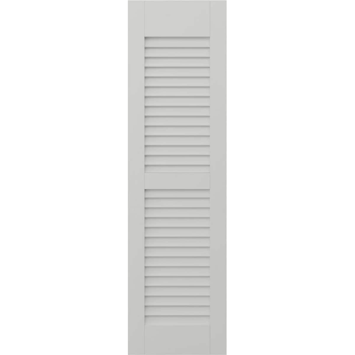 Ekena Millwork 12-in W x 76-in H Hailstorm Gray Paintable/Stainable Louvered Wood Exterior Shutters ( 2 -Pack )