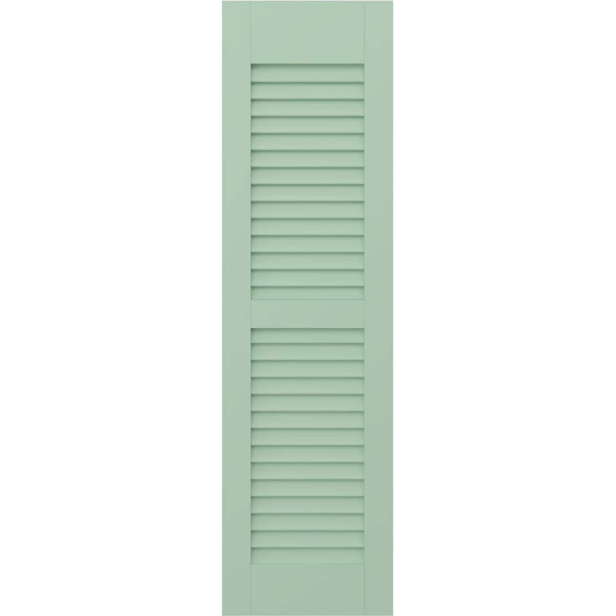 Ekena Millwork 15-in W x 61-in H Seaglass Paintable/Stainable Louvered Wood Exterior Shutters ( 2 -Pack )