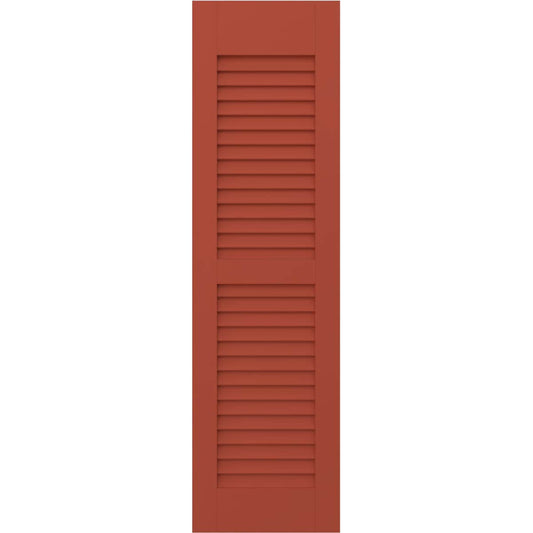 Ekena Millwork 12-in W x 60-in H Colorful Leaves Paintable/Stainable Louvered Wood Exterior Shutters ( 2 -Pack )